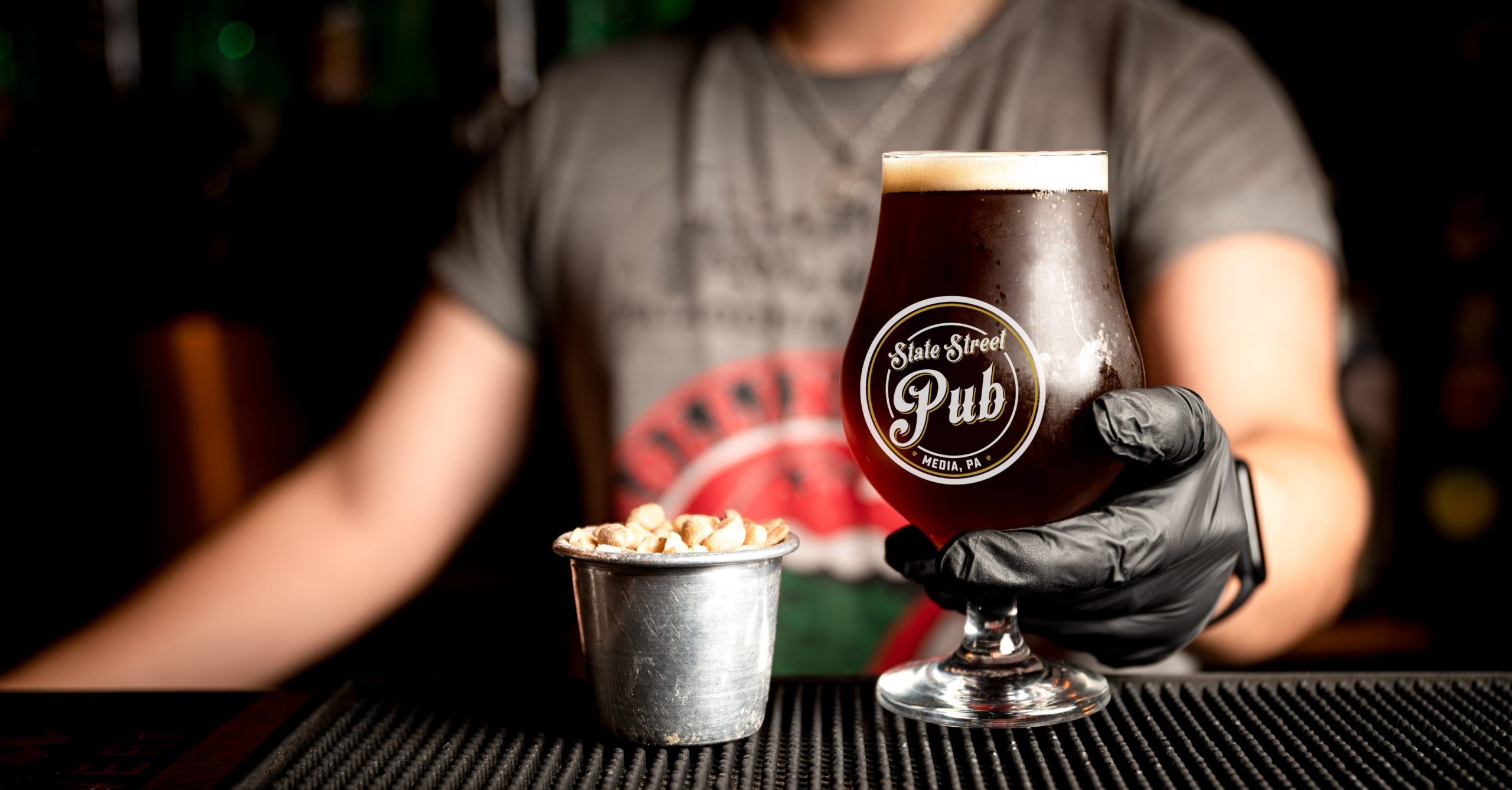 beer served in a state street pub glass